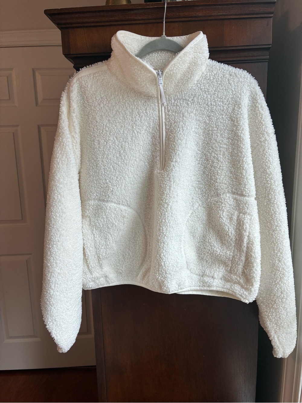 Old Navy Cloud 94 Sherpa Quarter Zip Pullover White Cozy Fleece Medium - Picture 2 of 10